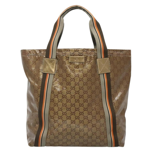 Gucci Sherry Brown Canvas Tote Bag
