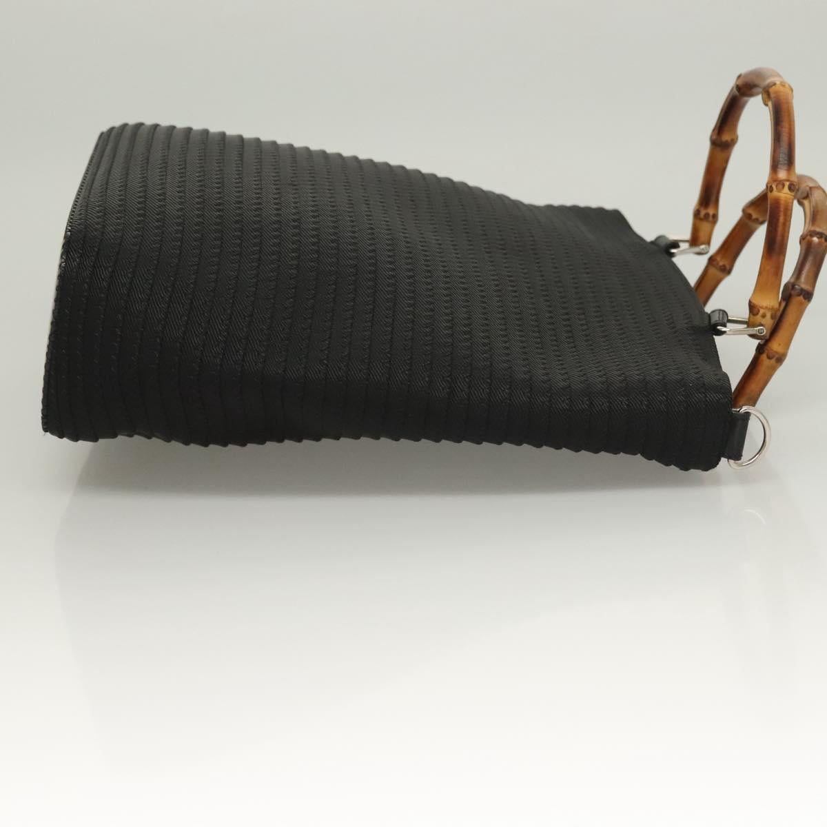 Gucci Bamboo Black Canvas Handbag