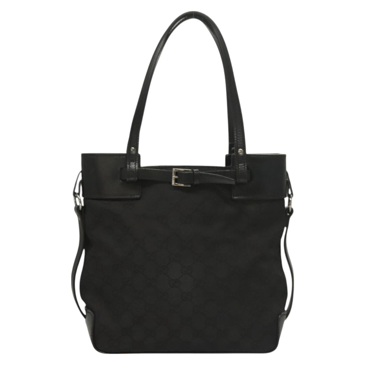 Gucci Gg Canvas Black Canvas Tote Bag