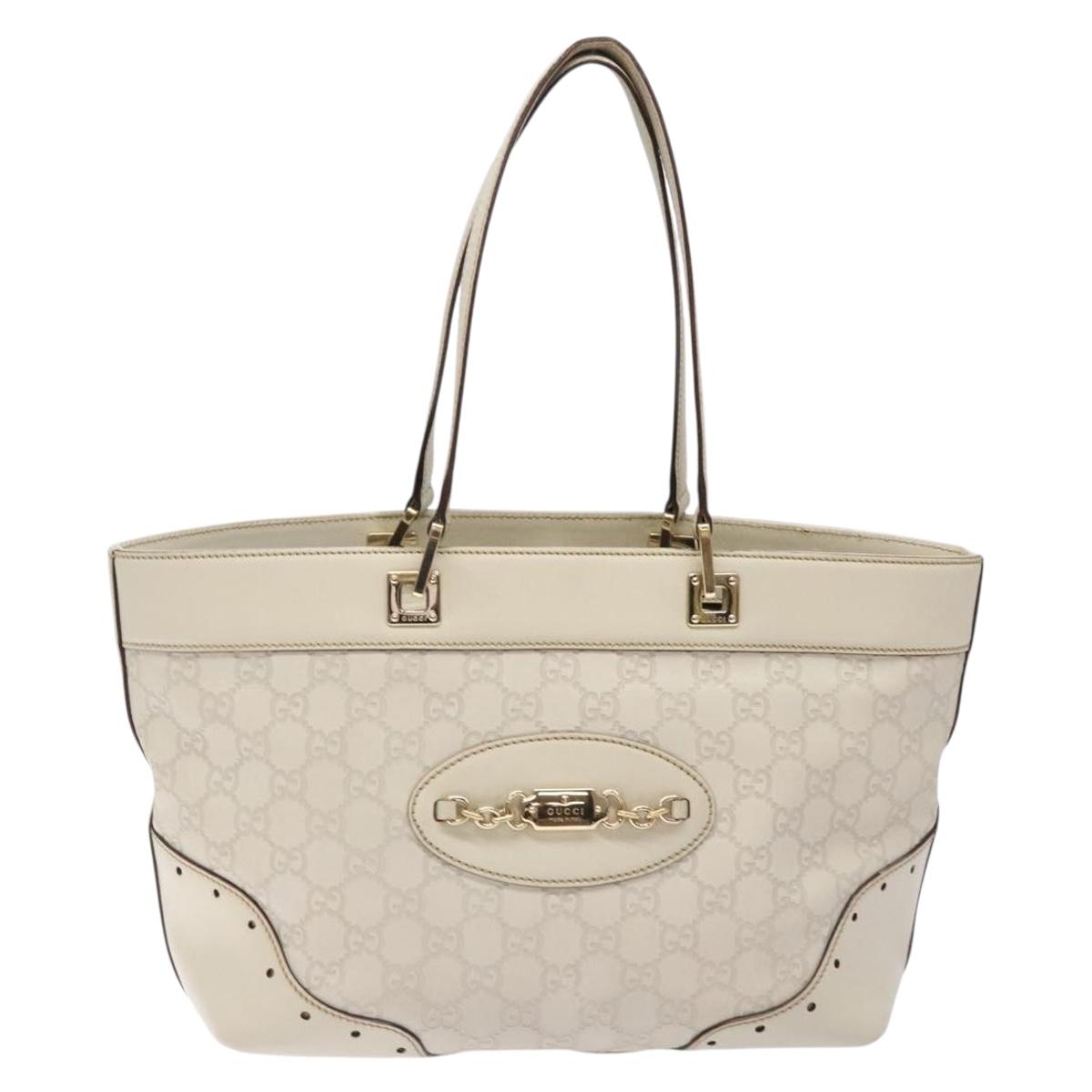 Gucci Guccissima White Leather Tote Bag