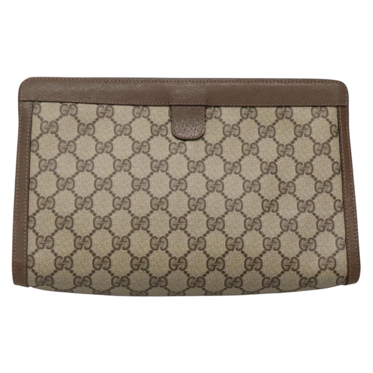 Gucci Ophidia Beige Canvas Clutch Bag