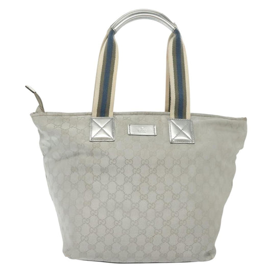 Gucci Gg Canvas Silver Canvas Tote Bag