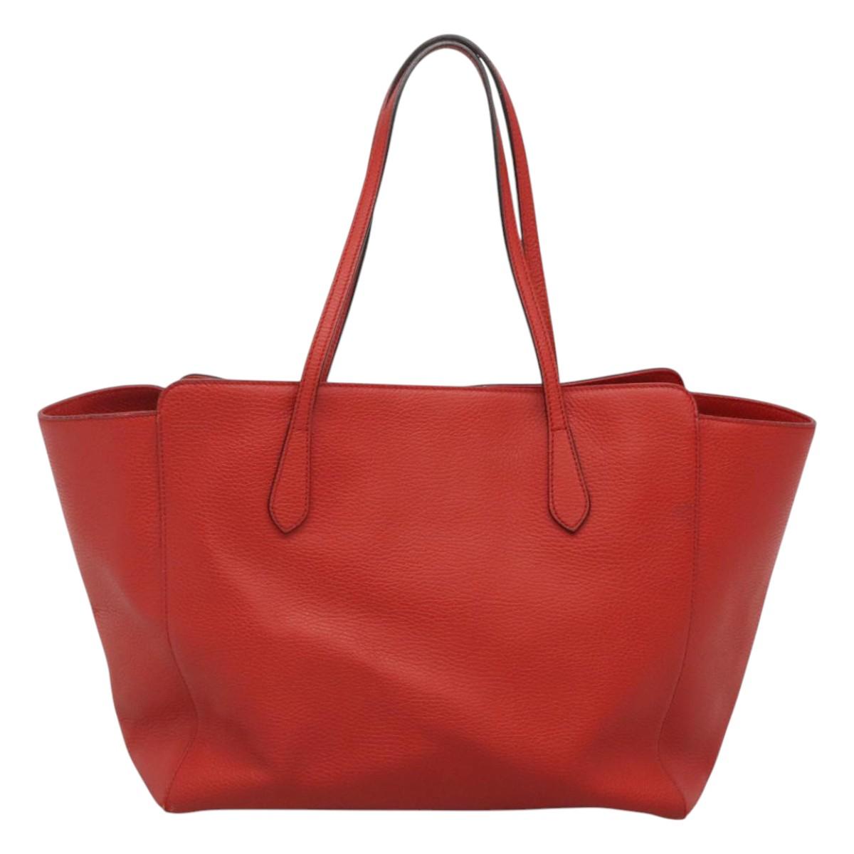 Gucci Swing Red Leather Tote Bag