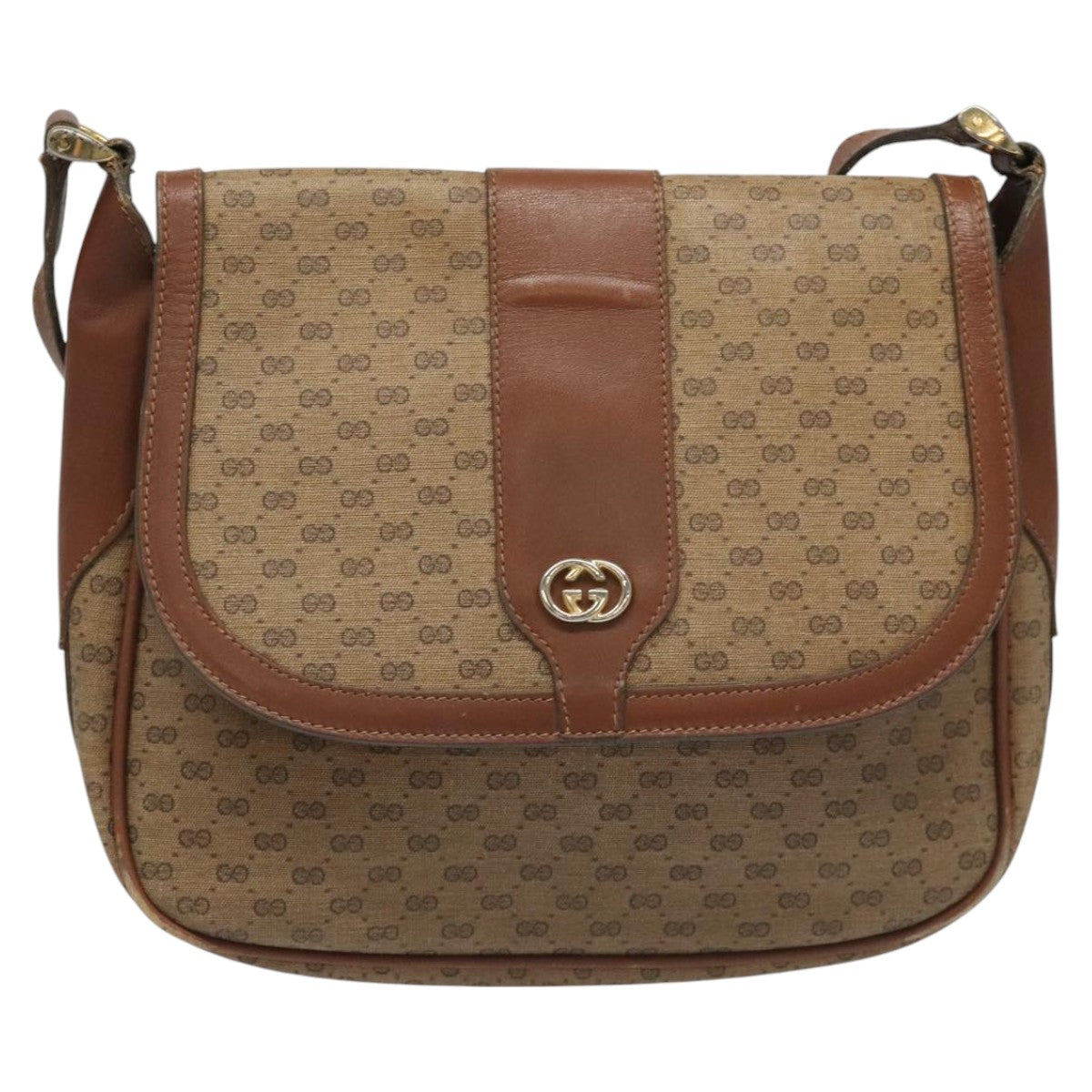 Gucci Micro Small Gg Canvas Brown Canvas Shoulder Bag