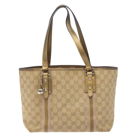 Gucci Sherry Beige Canvas Tote Bag