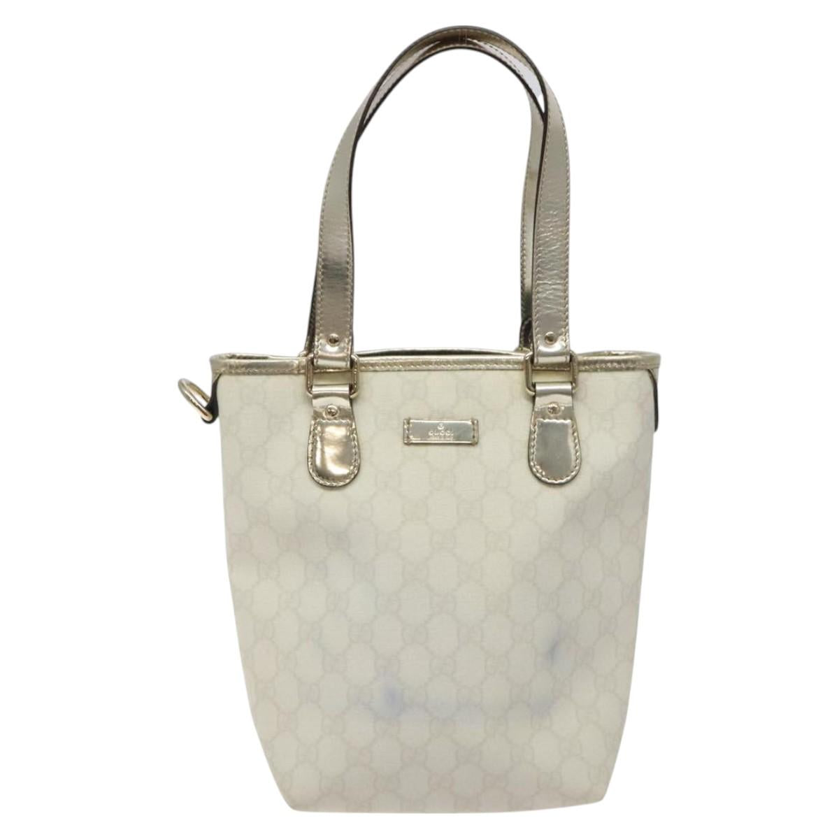 Gucci Gg Canvas White Canvas Tote Bag
