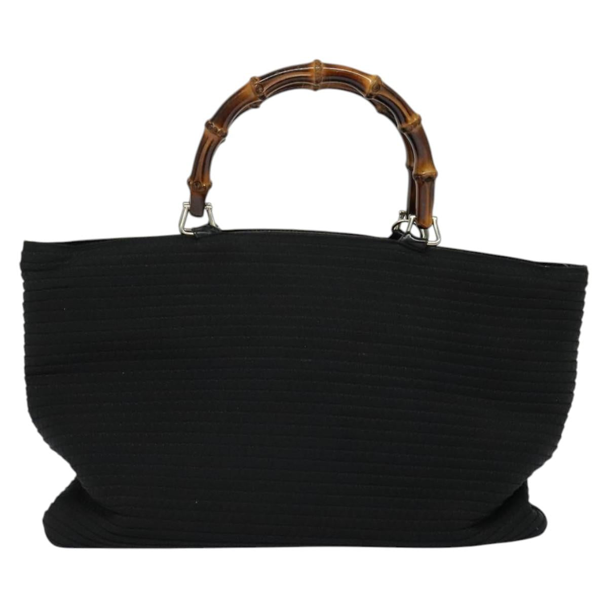 Gucci Bamboo Black Canvas Handbag