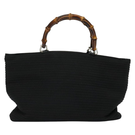 Gucci Bamboo Black Canvas Handbag