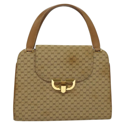Gucci Micro Small Gg Canvas Beige Canvas Handbag