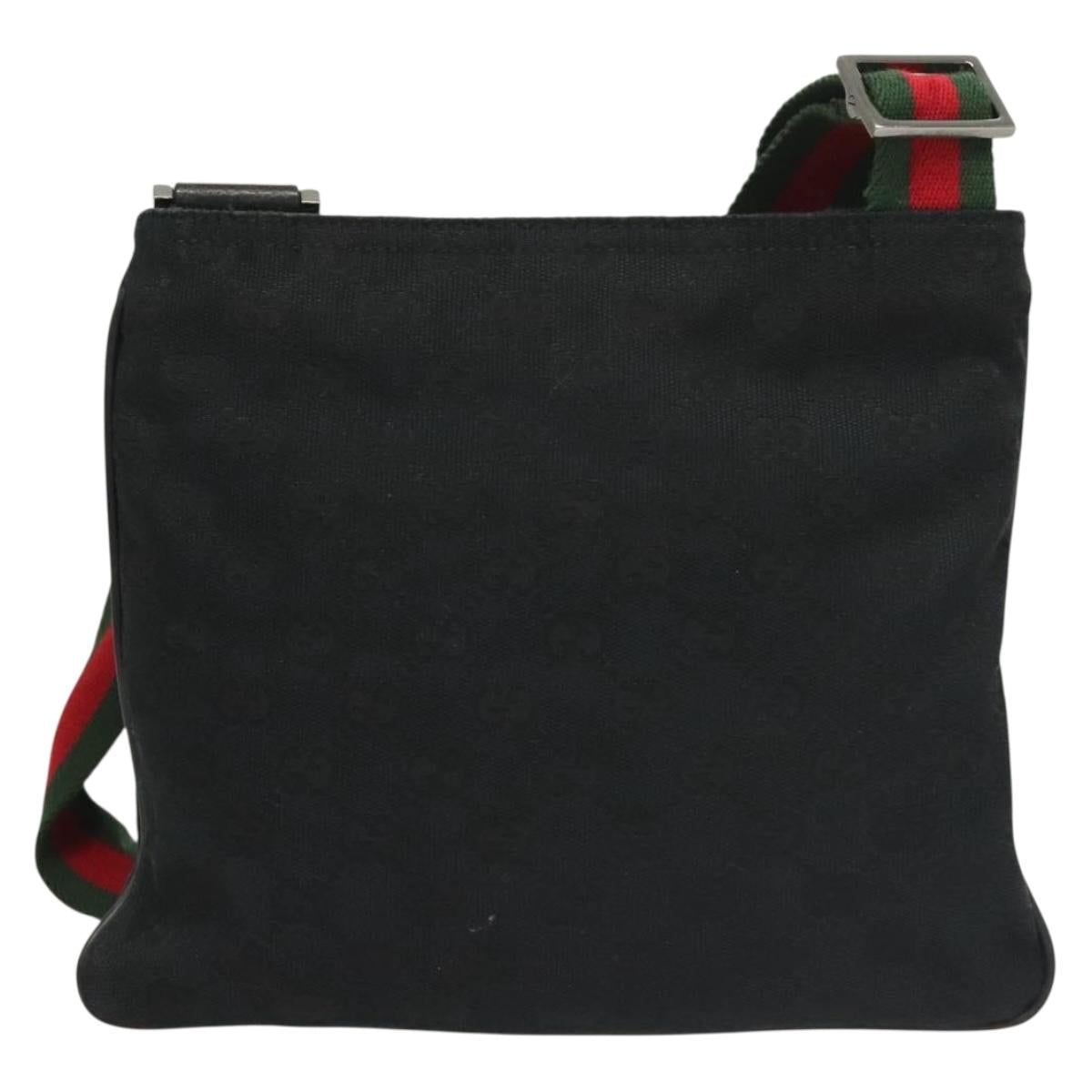 Gucci Sherry Black Canvas Shoulder Bag