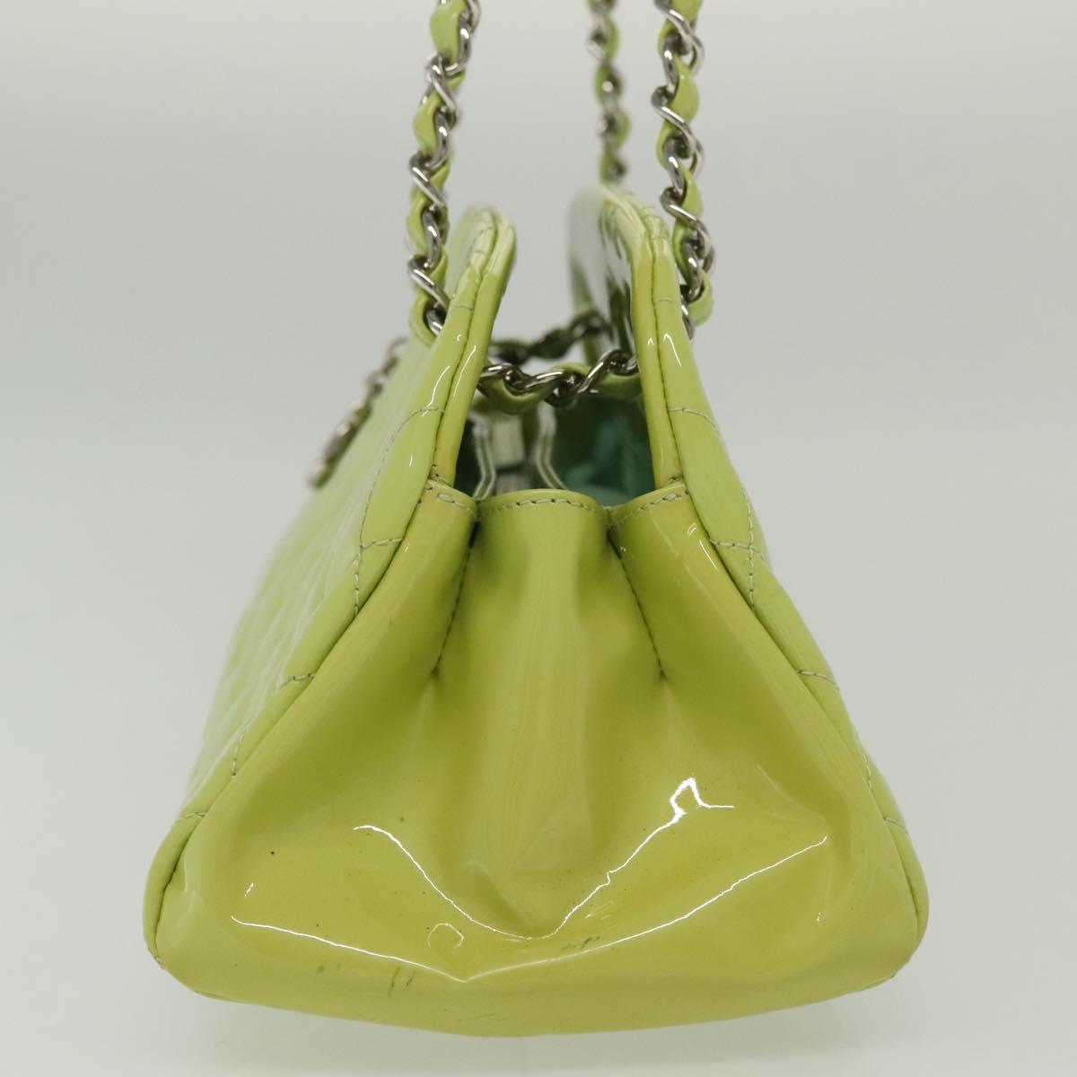 Chanel Mademoiselle Green Patent Leather Tote Bag
