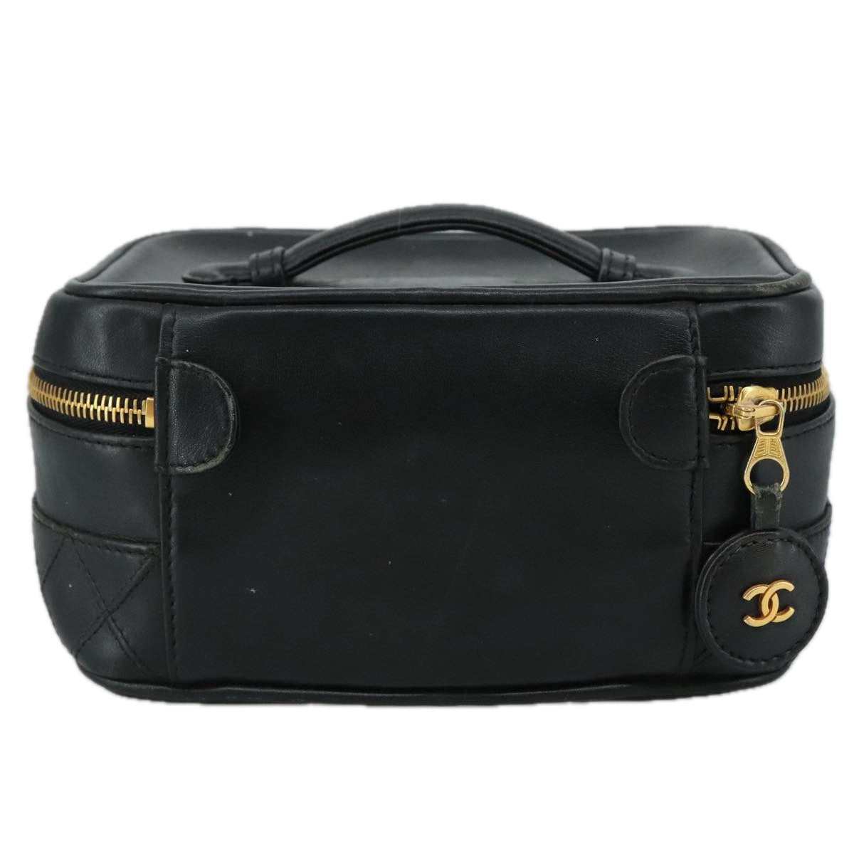 Chanel Vanity Black Leather Clutch Bag