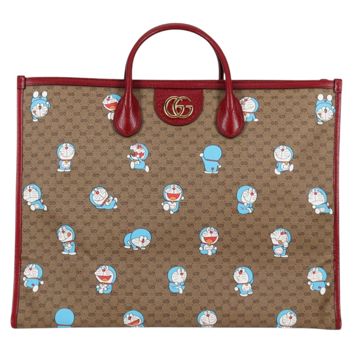 Gucci Doraemon Beige Canvas Tote Bag