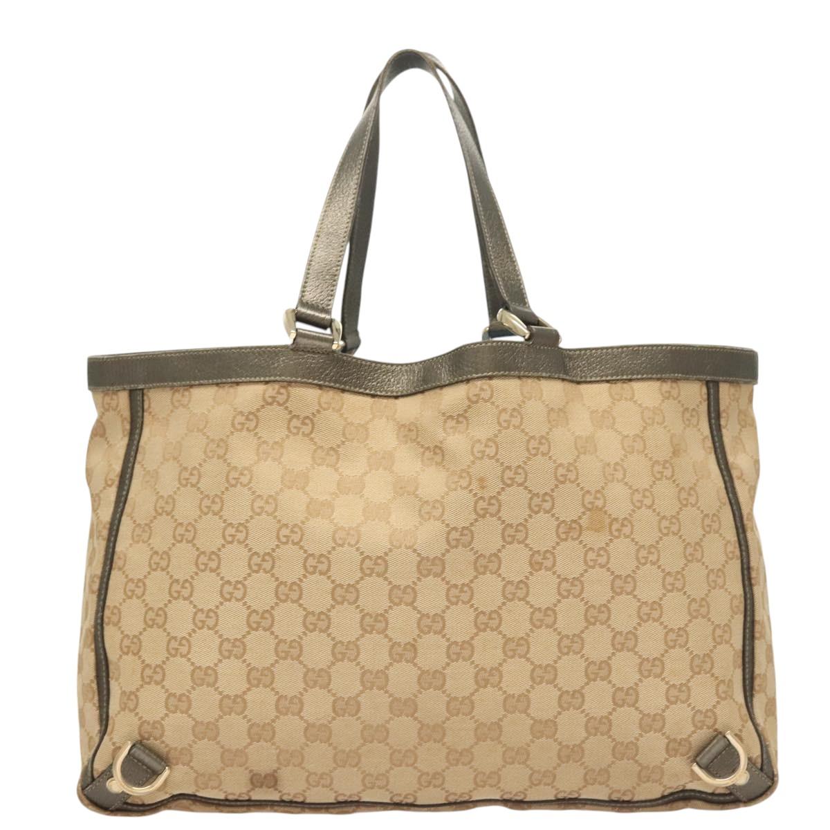Gucci Abbey Beige Canvas Tote Bag