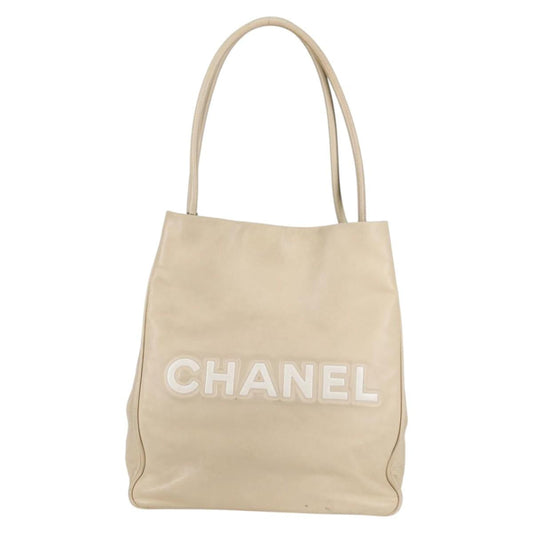 Chanel Camellia Beige Leather Tote Bag