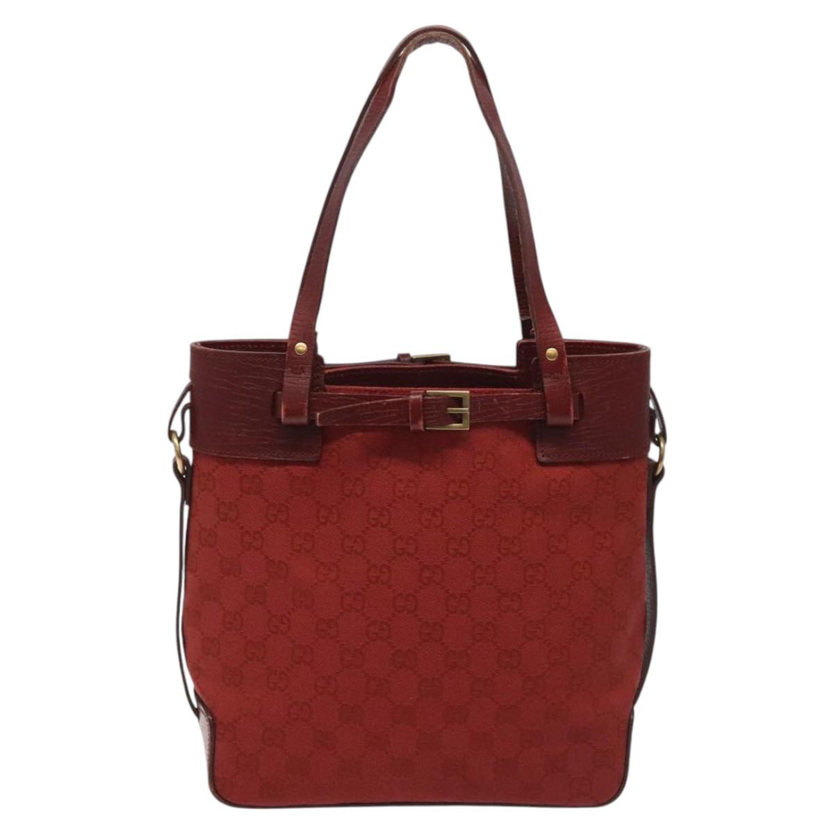 Gucci Gg Canvas Red Canvas Tote Bag
