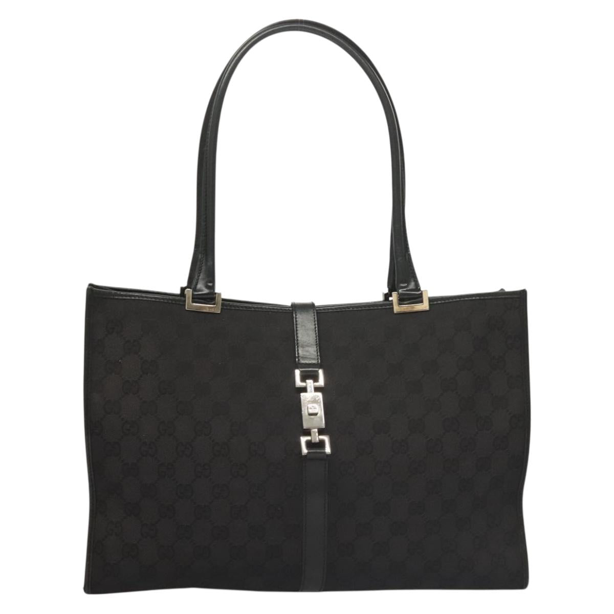 Gucci Jackie Black Canvas Tote Bag
