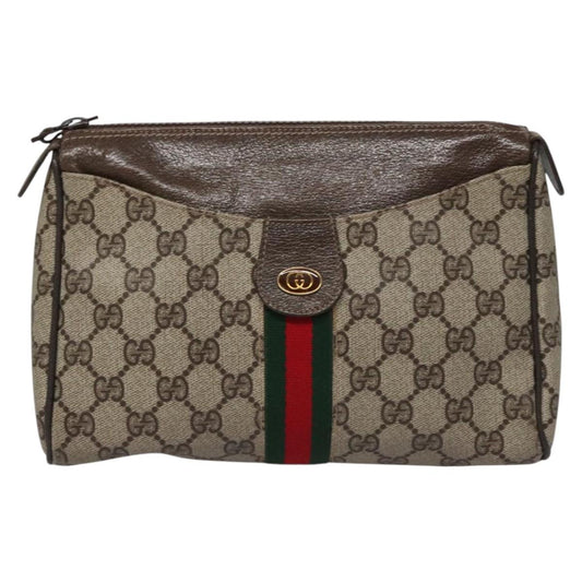 Gucci Ophidia Beige Canvas Clutch Bag