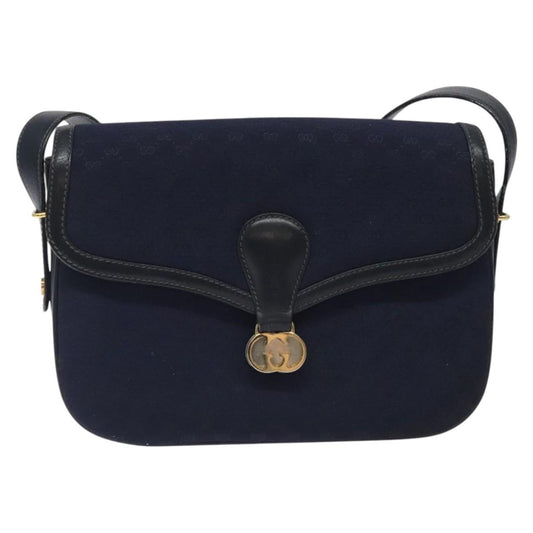Gucci Navy Canvas Shoulder Bag
