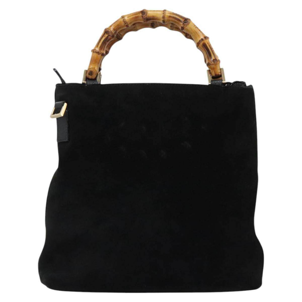 Gucci Bamboo Black Suede Handbag