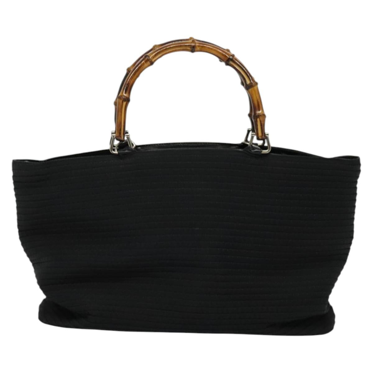 Gucci Bamboo Black Canvas Handbag