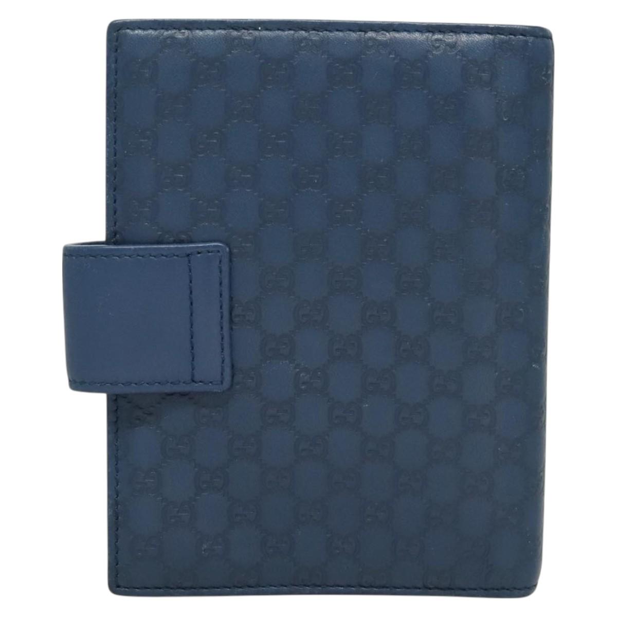 Gucci Micro Guccissima Blue Leather Wallet