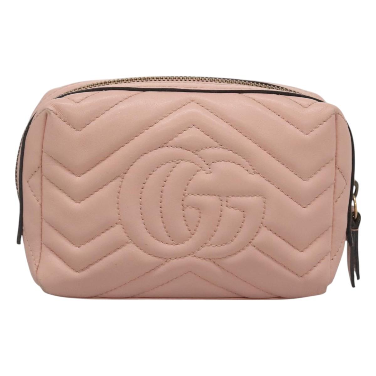 Gucci Gg Marmont Pink Leather Clutch Bag