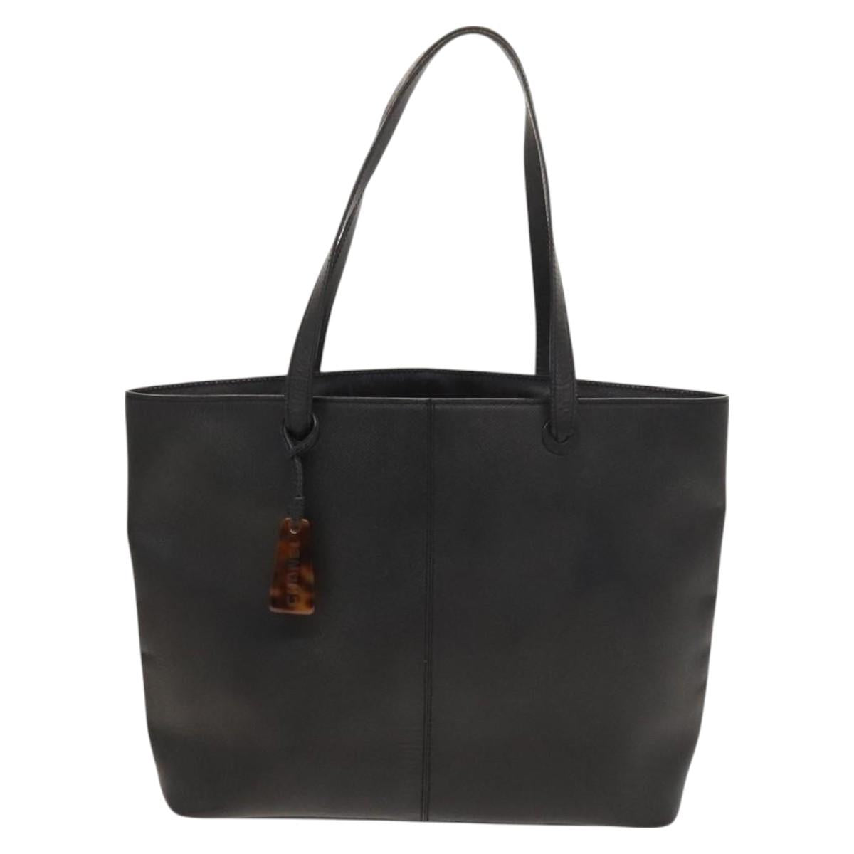 Chanel Cabas Black Leather Tote Bag