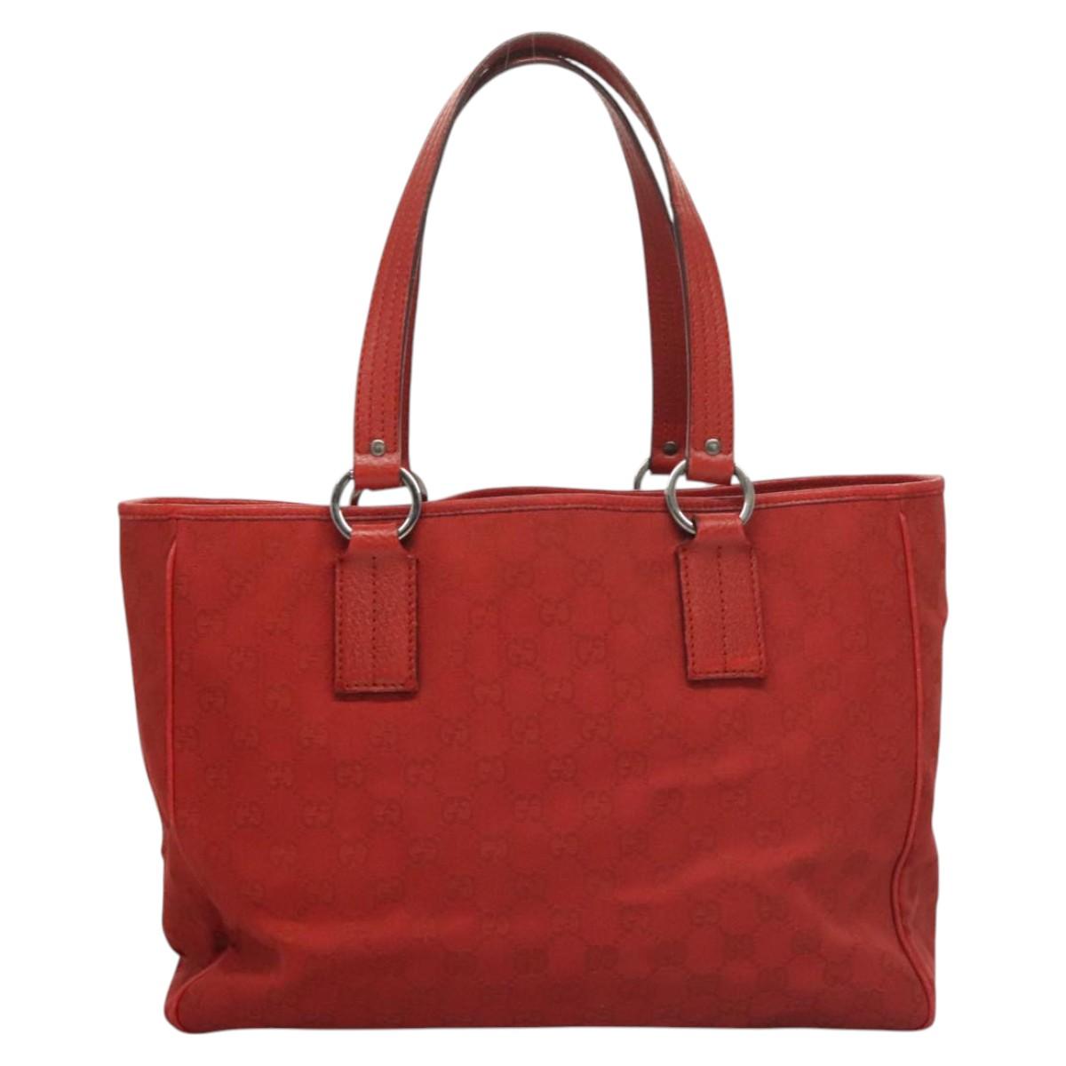Gucci Gg Canvas Red Canvas Tote Bag
