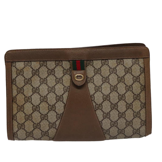 Gucci Sherry Beige Canvas Clutch Bag