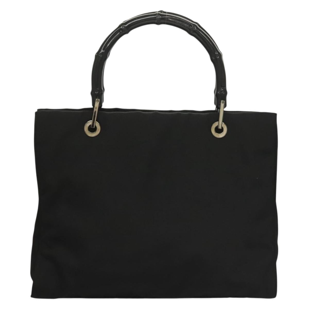 Gucci Bamboo Black Nylon Tote Bag