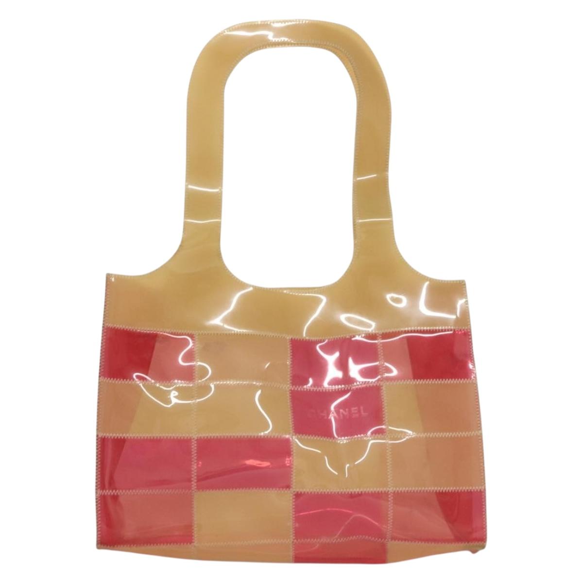 Chanel Chocolate Bar Beige Vinyl Tote Bag