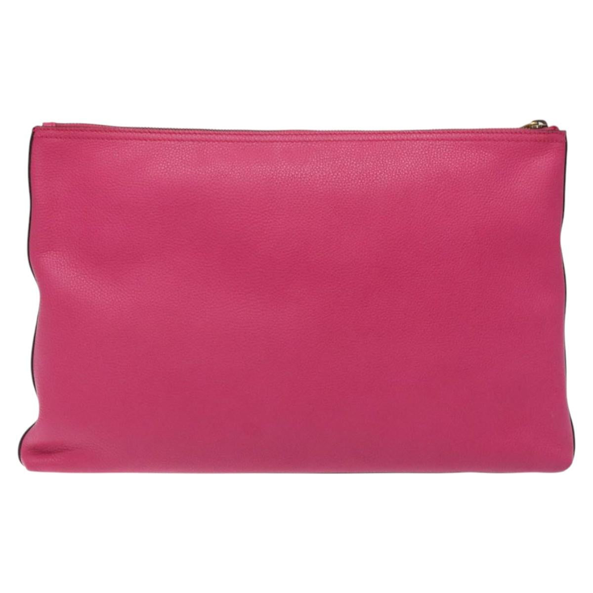 Gucci Logo Pink Leather Clutch Bag