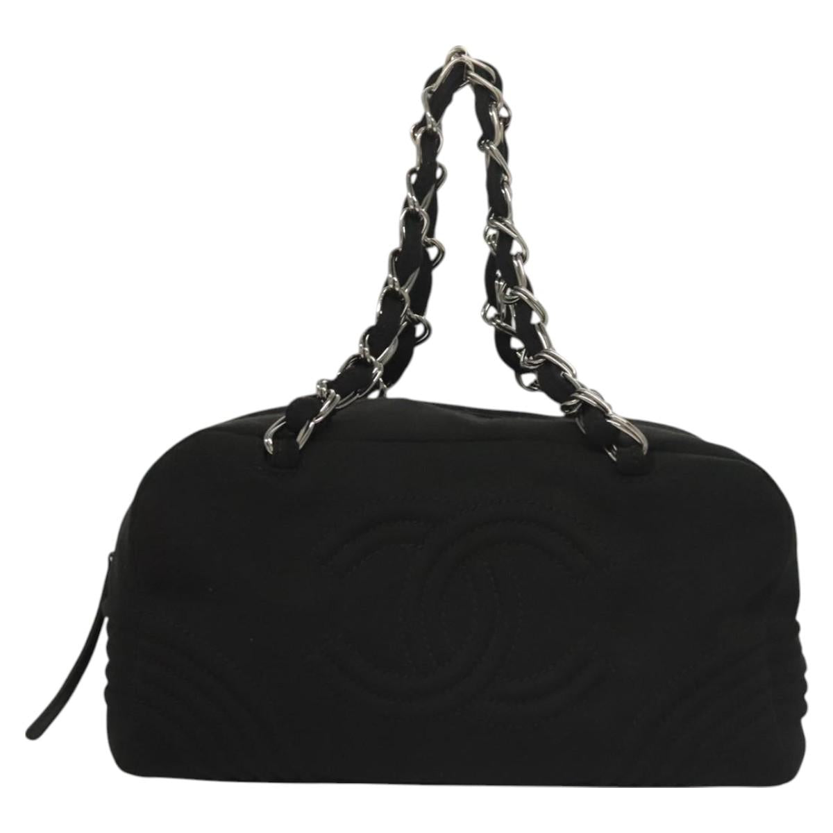 Chanel Coco Mark Black Cotton Tote Bag