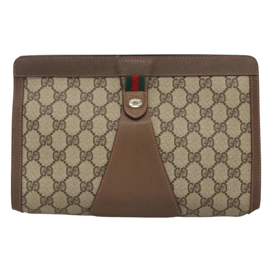 Gucci Sherry Beige Canvas Clutch Bag
