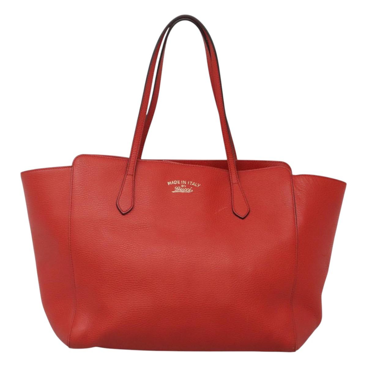 Gucci Swing Red Leather Tote Bag