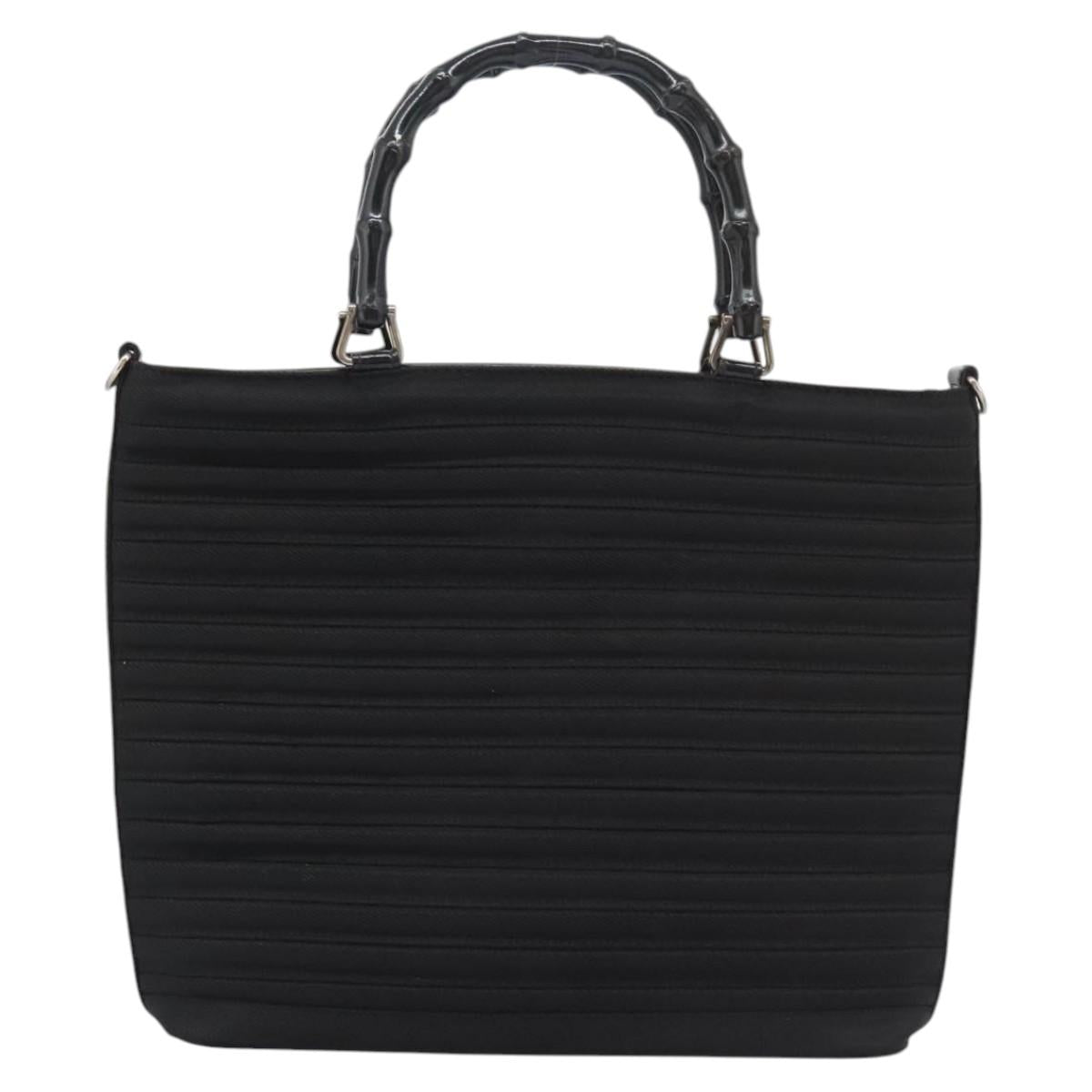 Gucci Bamboo Black Canvas Handbag