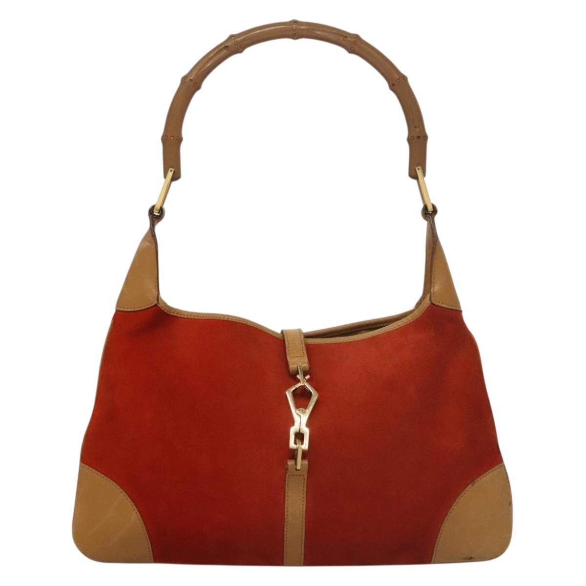 Gucci Jackie Red Suede Shoulder Bag