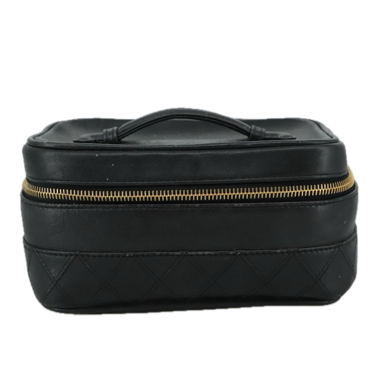 Chanel Vanity Black Leather Clutch Bag