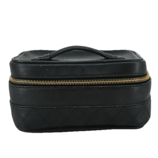 Chanel Vanity Black Leather Clutch Bag