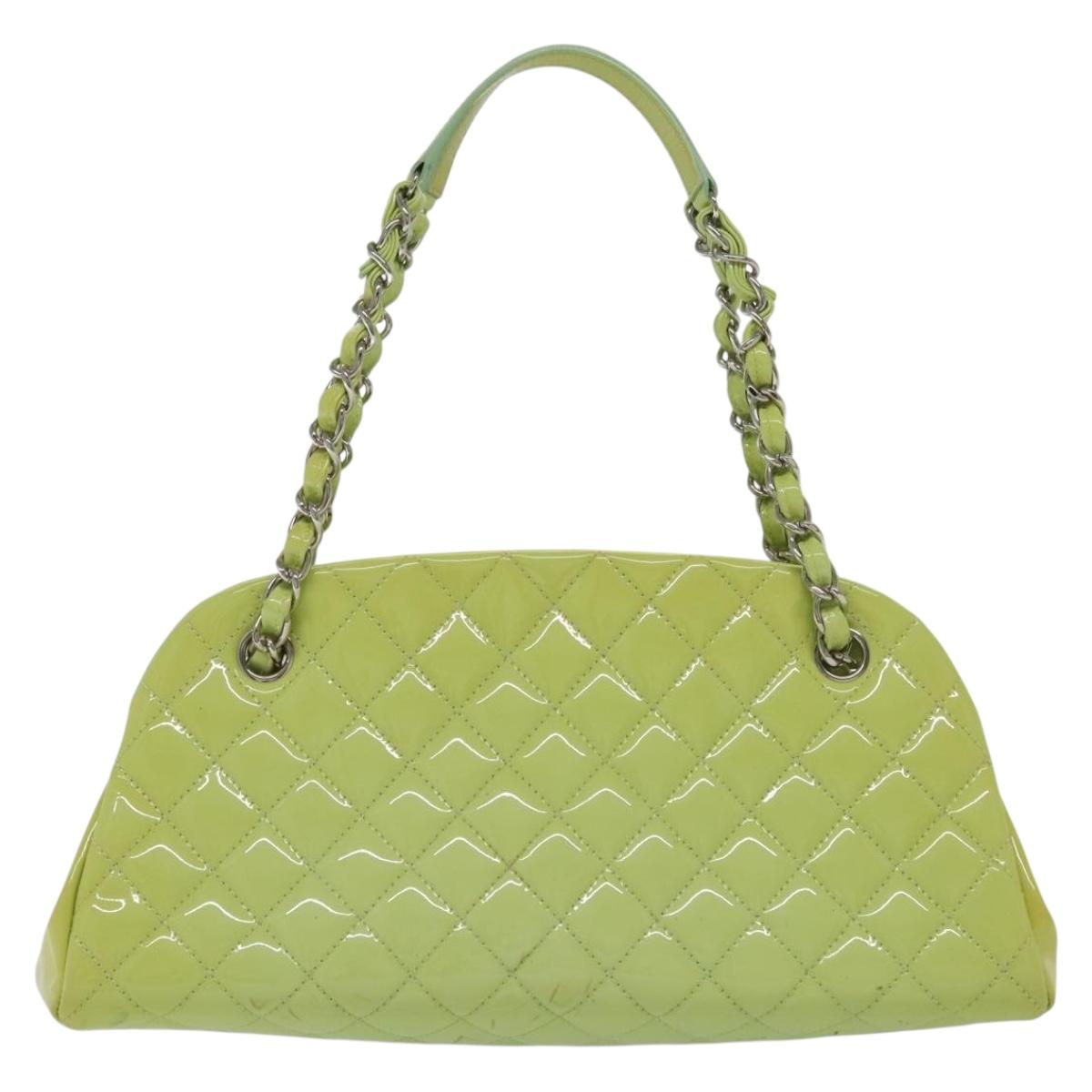Chanel Mademoiselle Green Patent Leather Tote Bag