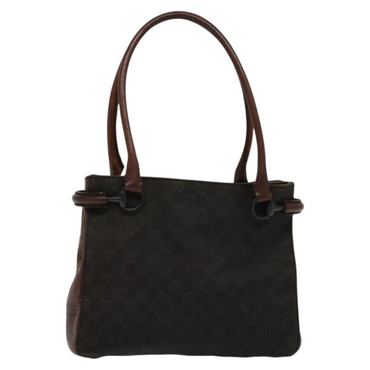 Gucci Horsebit Brown Canvas Tote Bag