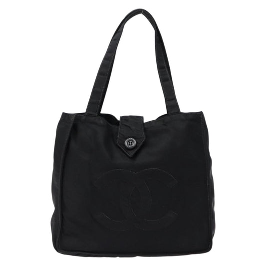 Chanel Logo Cc Black Nylon Tote Bag