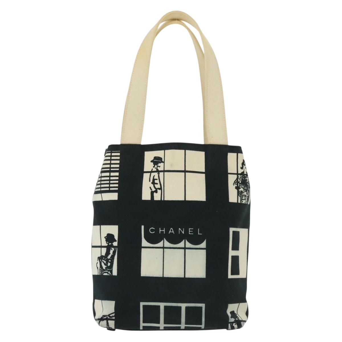 Chanel Window Black Canvas Tote Bag