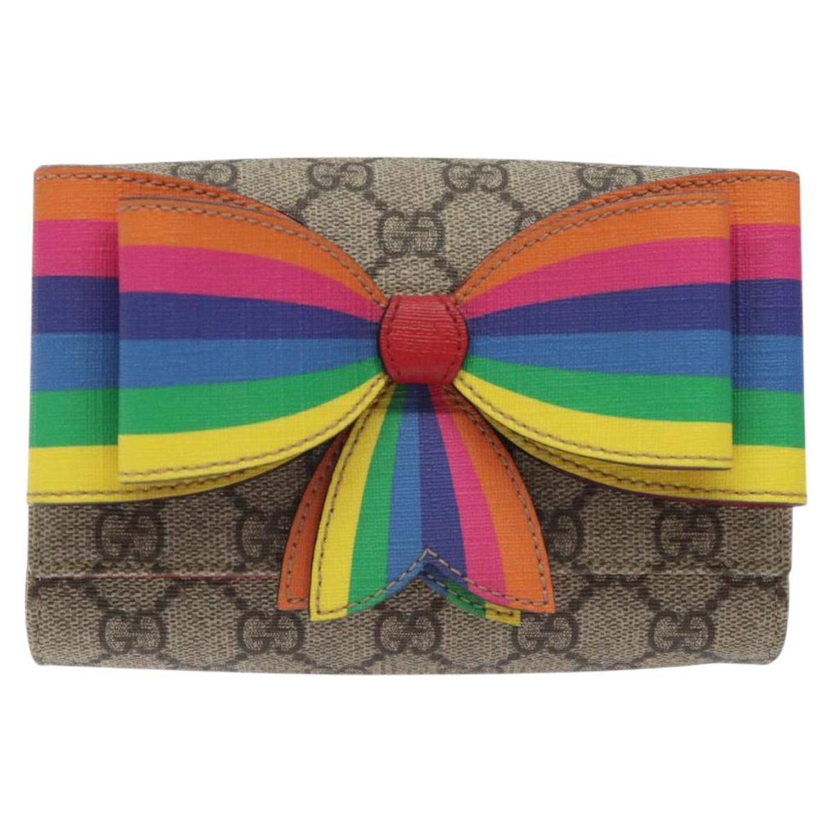 Gucci Butterfly Beige Canvas Shoulder Bag