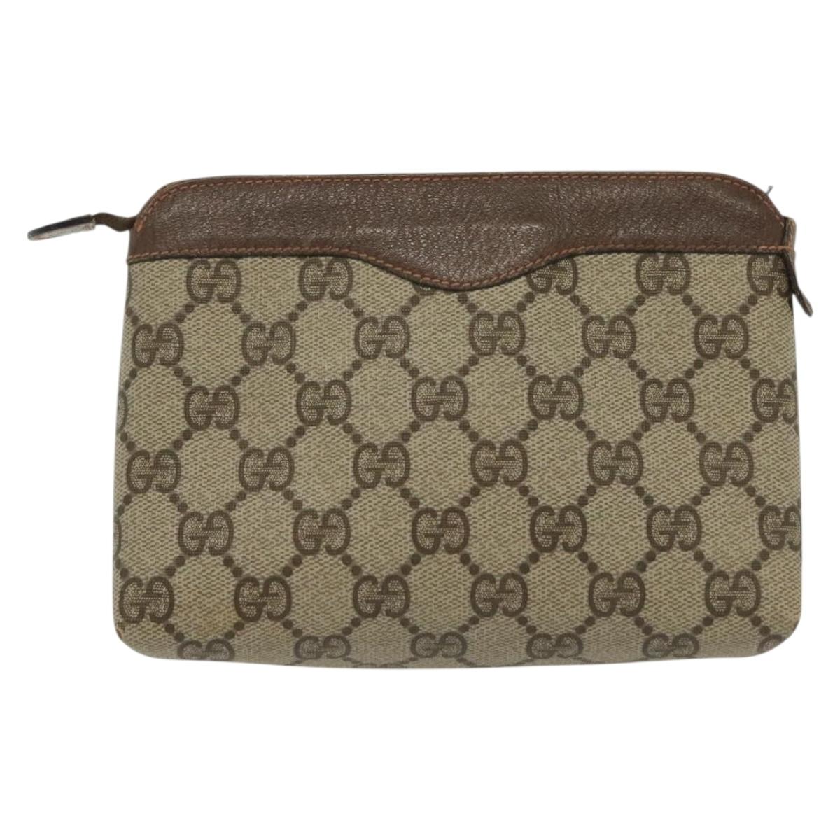 Gucci Gg Canvas Beige Canvas Clutch Bag