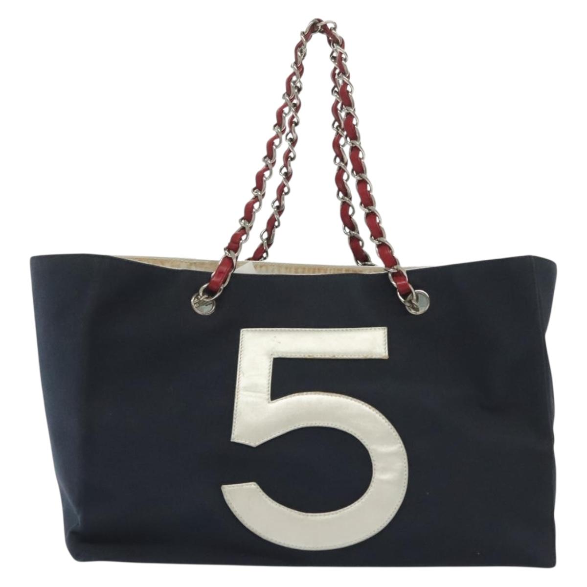 Chanel Numero 5 Navy Canvas Tote Bag