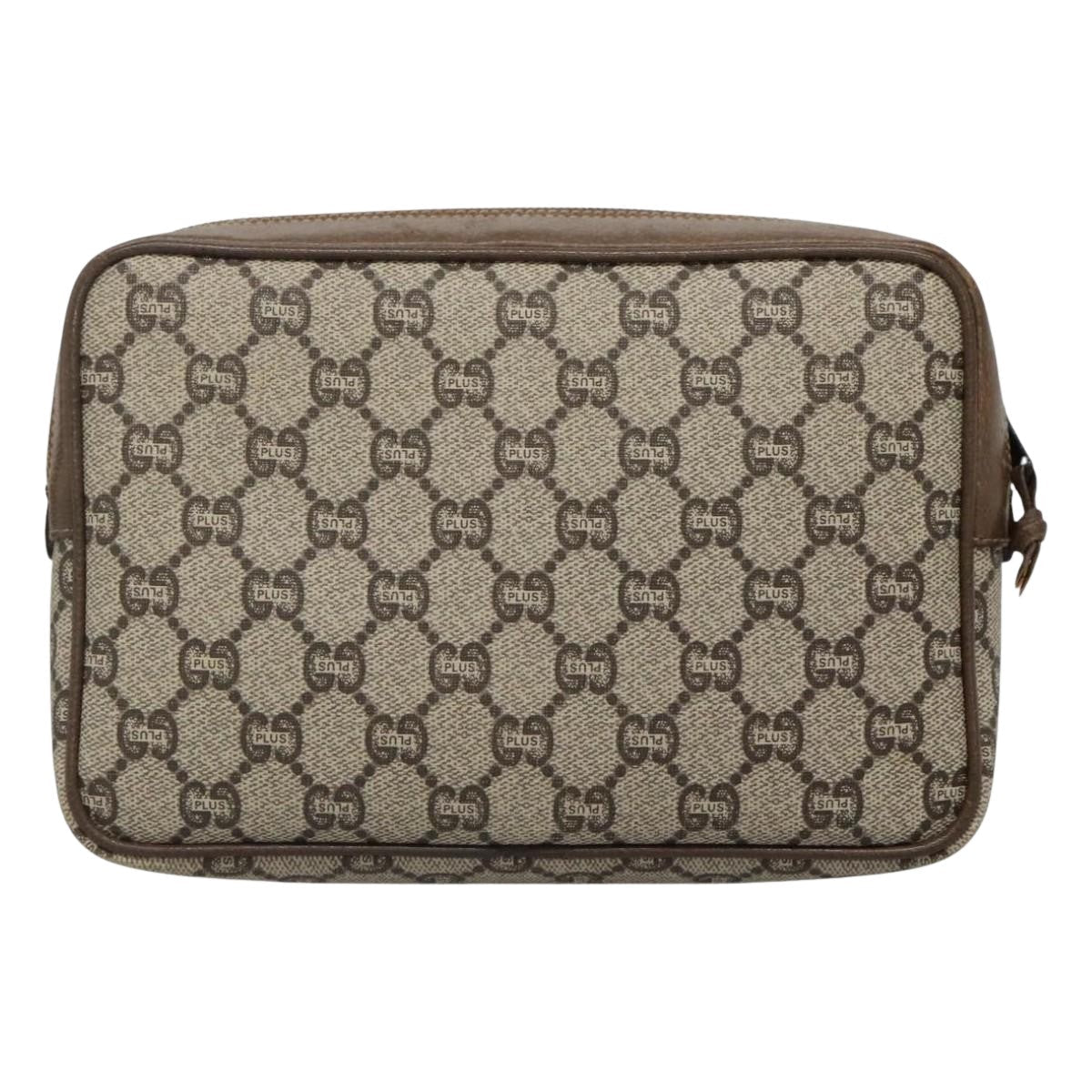 Gucci Gg Supreme Beige Canvas Clutch Bag
