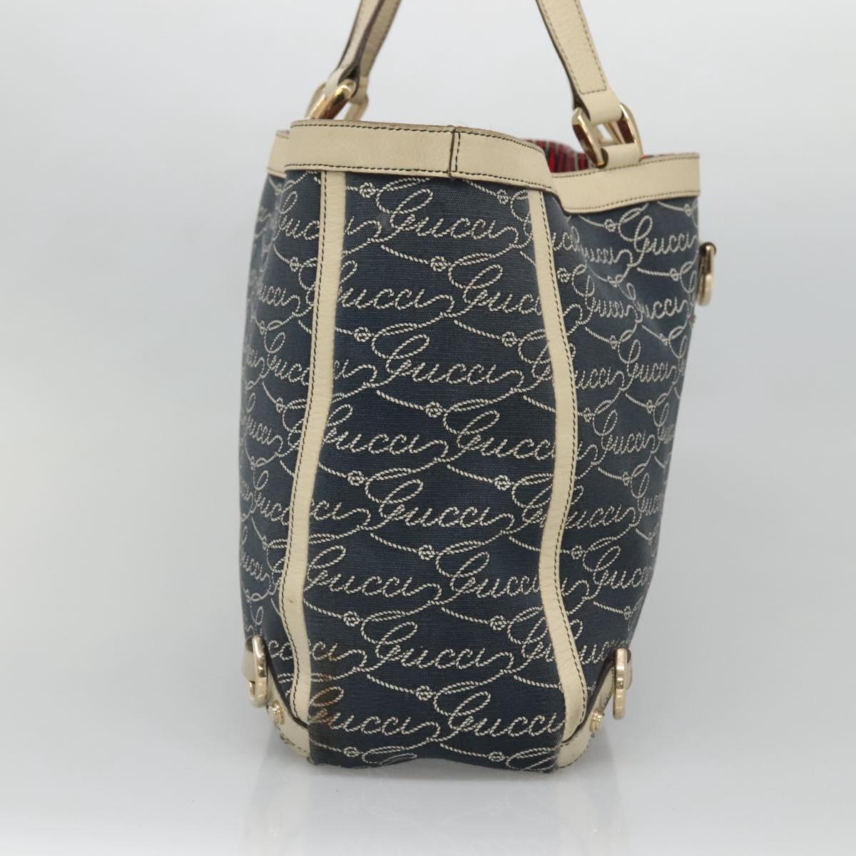 Gucci Abbey Navy Canvas Tote Bag