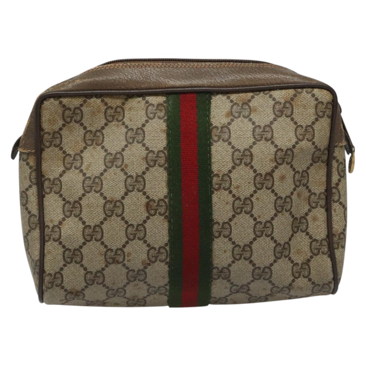 Gucci Ophidia Beige Canvas Clutch Bag